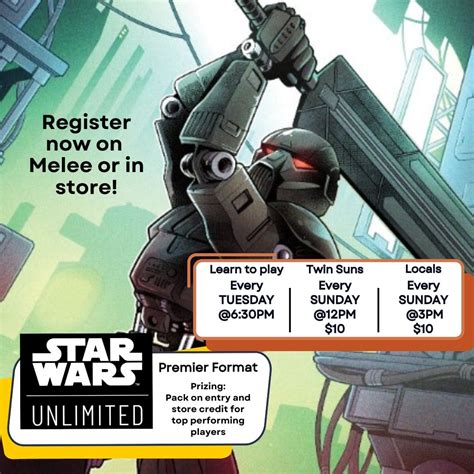 Star Wars Unlimited Weekly Locals and Twin Suns, 1003 W. 6th Street ...