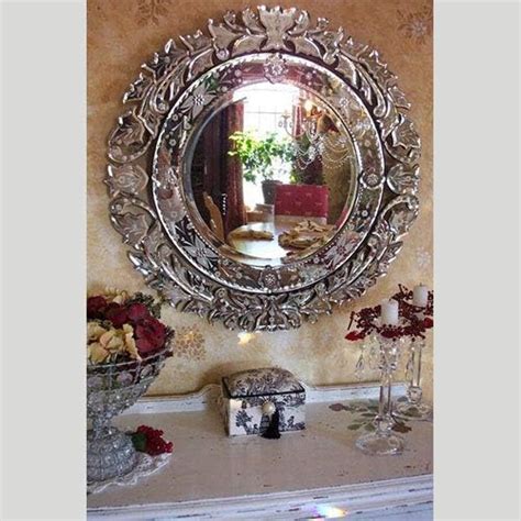 Buy Venetian Design Glass Round Wall Mount Wall Mirror (dia: 30 inch ...
