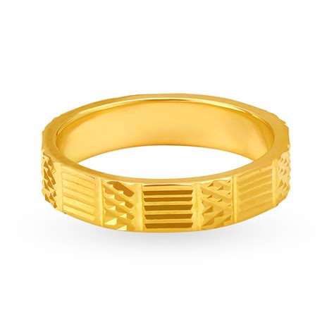 Elegant 22 Karat Yellow Gold Geometric Finger Ring