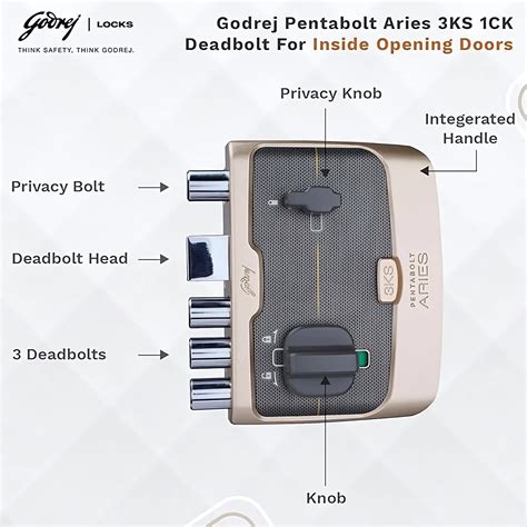Godrej Pentabolt Aries 1CK Door Lock | 3KS Tech | Hardware Depot