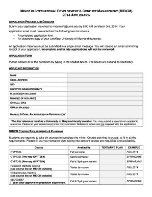 Fillable Online cidcm umd MINOR IN INTERNATIONAL DEVELOPMENT CONFLICT ...