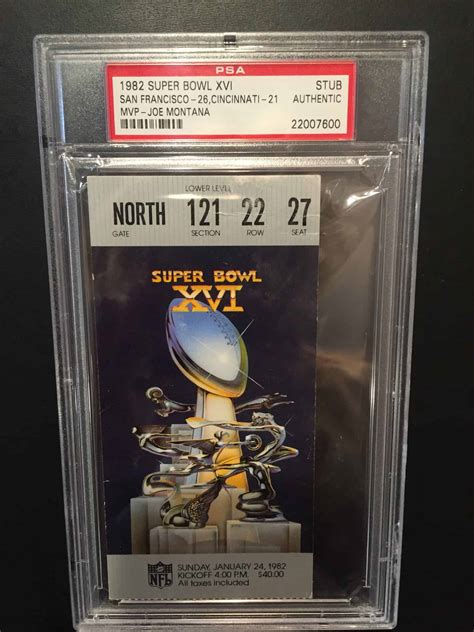 1982 SUPER BOWL XVI FULL TICKET PSA AUTHENTICATED - Ace Rare Collectibles
