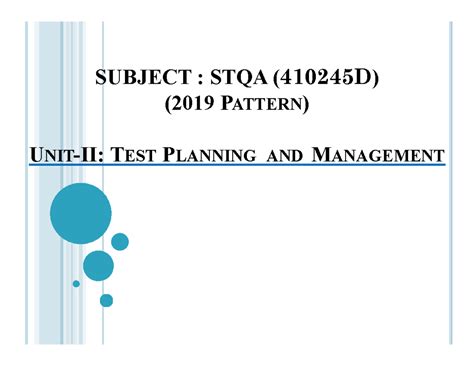 Stqa-unit-2-ppt-1 - notes unit 2 insem - SUBJECT : STQA (410245D) (2019 ...