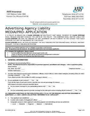 Advertising Agency Liability Doc Template | pdfFiller