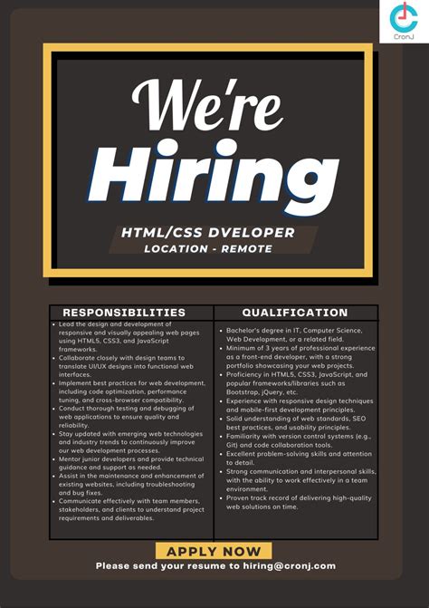 HTML CSS Job Opportunities 的图像结果