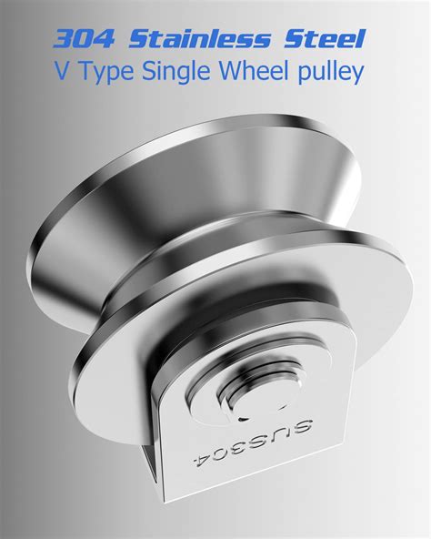 Buy V Groove Wheel, 2in Rigid Caster Sliding Gate Roller Wheel 304 ...
