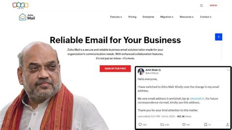 Amit Shah switches to Zoho Mail, Sridhar Vembu says 20-year faith of ...