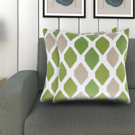 Buy Home Centre Filled Cotton Cushions (30x30 cm, Standard, Green ...