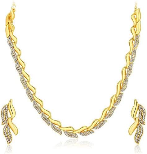 Buy Bhagya Lakshmi Traditional Gold Plated Necklace Set with Earrings ...