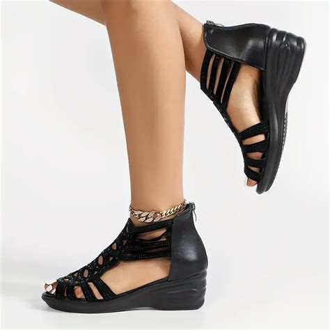 Low Wedge Women's Glitter Sandals – Peachy House