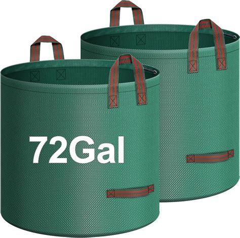 Amazon.com : IWNTWY 2-Pack 72 Gallons Leaf Bags, Reusable Yard Waste ...