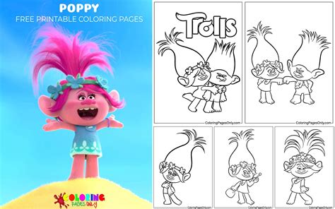 Baby Poppy Trolls Coloring Page