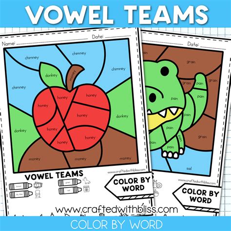 NO PREP Color By Vowel Teams Worksheet | Literacy Center | Made By Teachers