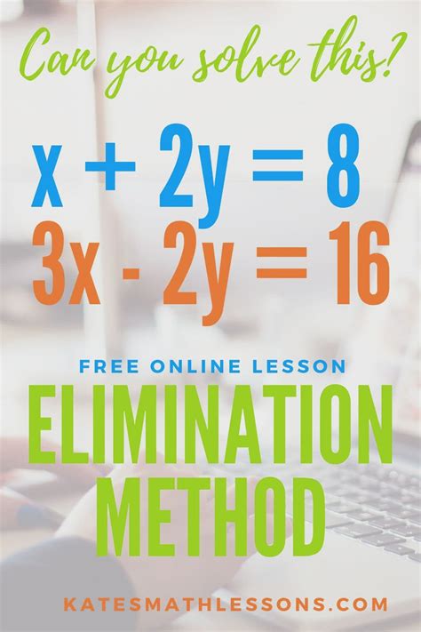 Image result for Elimination Algebra Examples