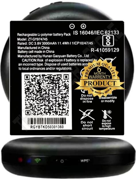 Original ZT-GY974745 Battery for LYF Jio WiFi Dongle JMR815 Wireless ...
