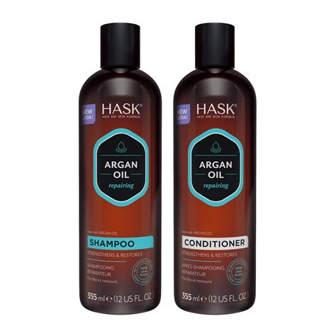 HASK Argan Oil Repairing Shampoo and Conditioner Set for All Hair Types ...