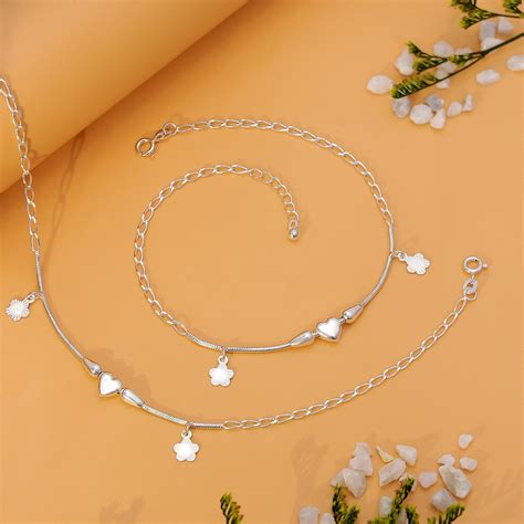 Anklet Chain Silver – Pure 925 Silver Heartstring Chain Design