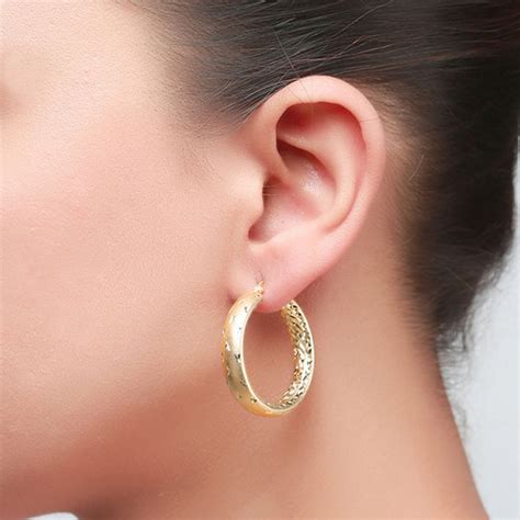 LeCalla - Buy Silver Gold Plated Hoop Earrings for Women 30 MM | TrueSilver