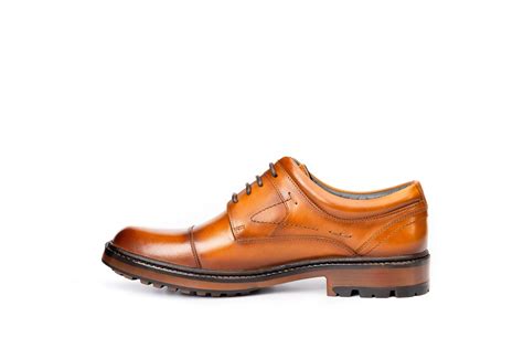 Nordic Cognac Leather Derby Shoes | Pierre Cardin