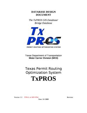 The TxPROS GIS Database/ Doc Template | pdfFiller
