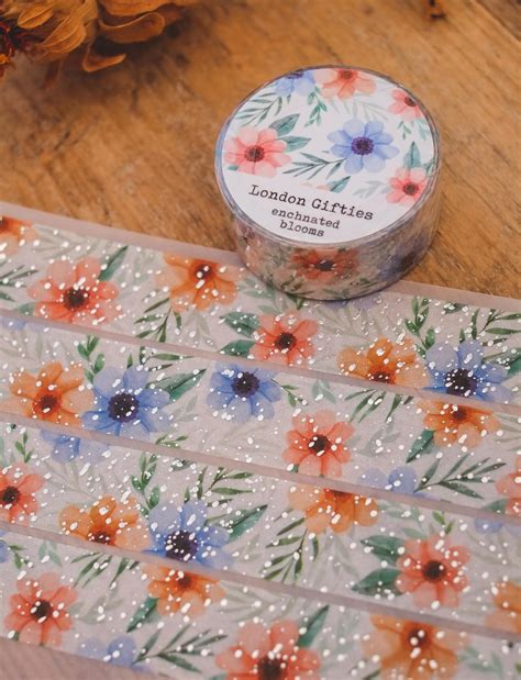Enchanted blooms - London Gifties 2cm wide foil washi tape 10m long