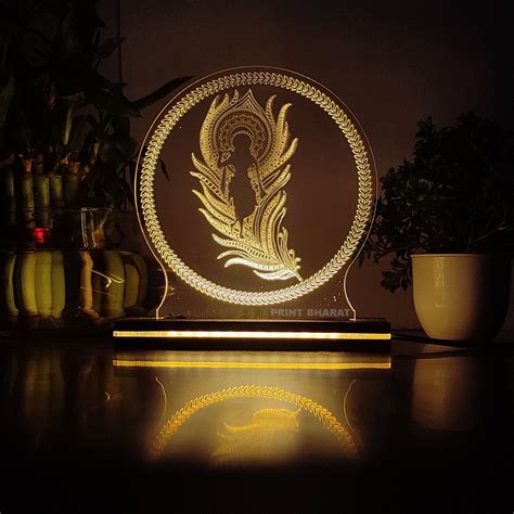 Acrylic Shri Krishna Mor Pankh Led frame size ( 16 cm* 12 Cm ) – Print ...