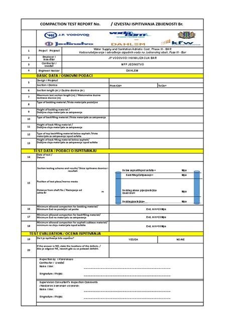 Image result for Compaction Test Report