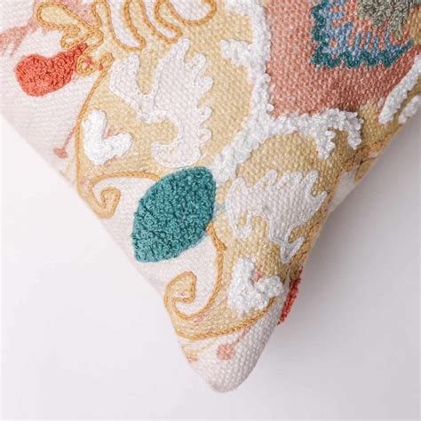 Damask Printed And Embroidered Cotton Cushion Cover – Obeetee Pvt. Ltd.