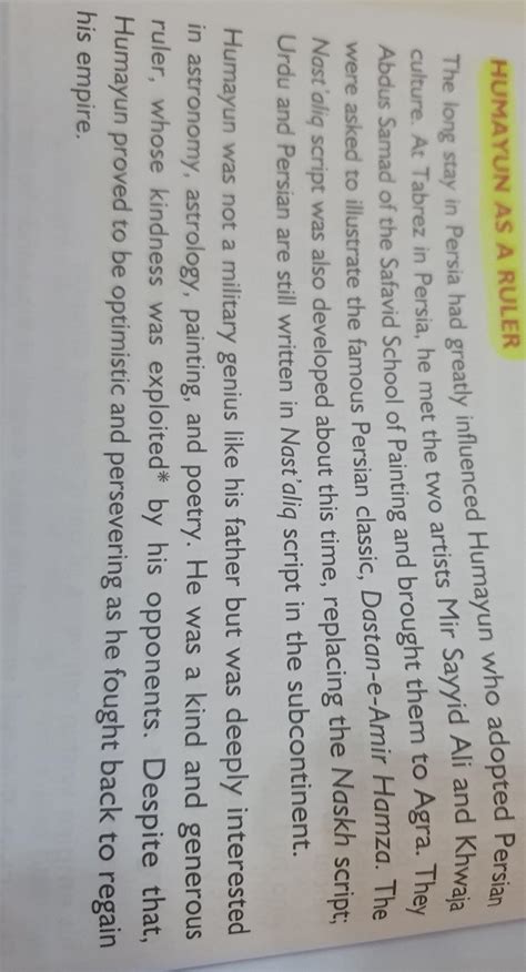 explain the rise and fall of humayun as a ruler Plz explain in 2 ...