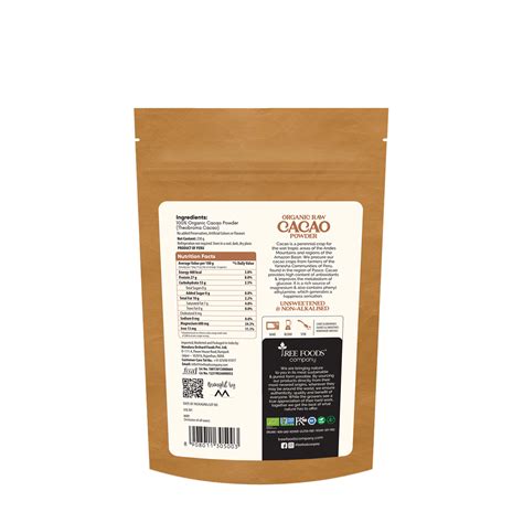 Organic Peruvian Raw Cacao Powder - Non-Alkalised & Unsweetened | Tree ...