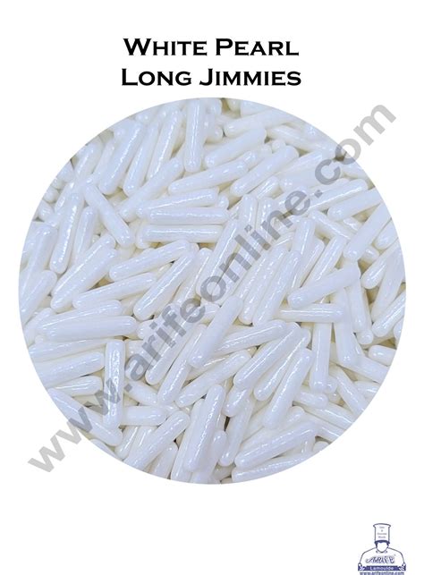 CAKE DECOR™ Sugar Candy - White Pearl Long Rod Jimmies Sprinkles and C ...