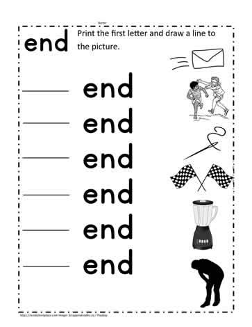 end Words Worksheet Worksheets