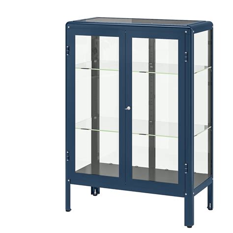 FABRIKÖR glass-door cabinet, black-blue, 81x113 cm (317/8x441/2") - IKEA