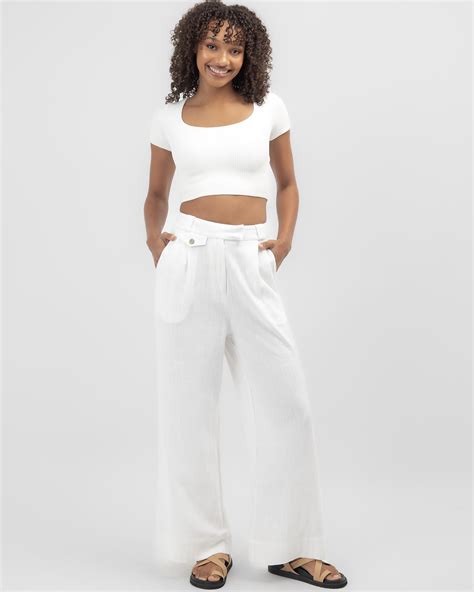 Shop Wits The Label Summer Pants In White - Fast Shipping & Easy ...