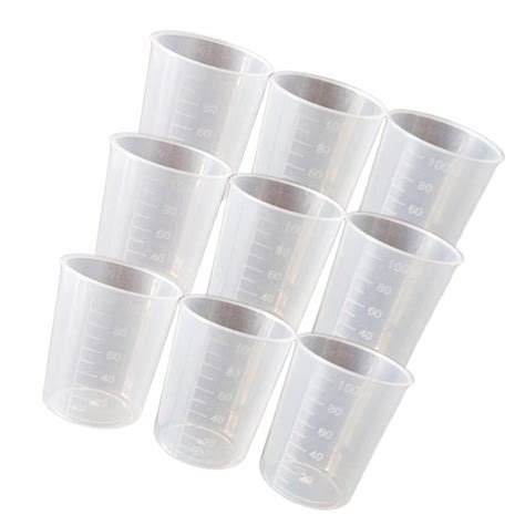 50Pcs 100ML Graduated Cups Transparent Scale Cups Measuring Cups Liquid ...