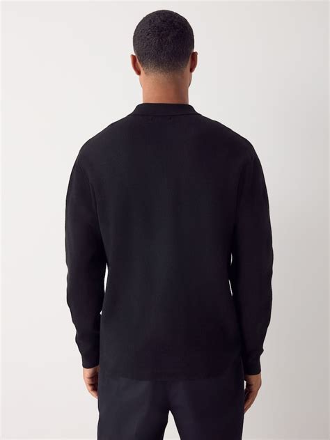 Buy Black Regular Fit Premium Mid Weight Stripe Long Sleeve Knit ...