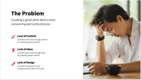 Image result for Startup Pitch Deck Problem Slide