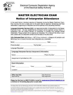 Fillable Online Interpreter Attendance Request Form for Master ...
