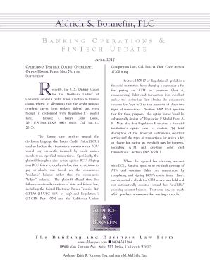 Fillable Online Update-California District Court - Overdraft Opt-In ...