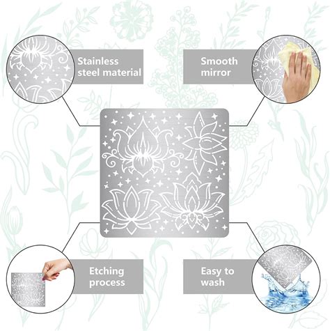 Buy GORGECRAFT 6.3 Inch Lotus Flower Metal Stencil Stainless Steel ...
