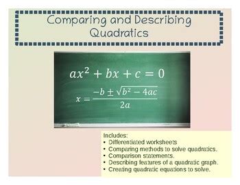 Image result for Comparing Quadratic Equations