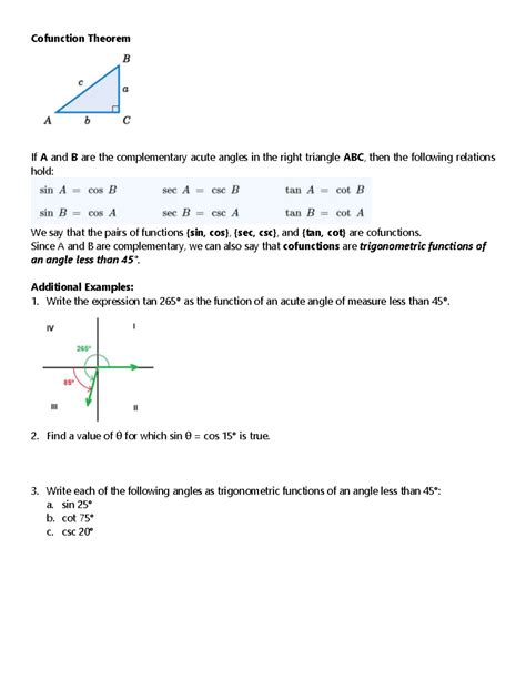 Image result for Cofunction Theorem for Cos