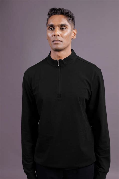 Quarter Zip Jacket (Carbon Black) – CarbonTree