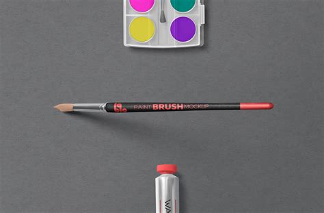 Side View Paint Brush Mockup – Customizable PSD | ZippyPixels