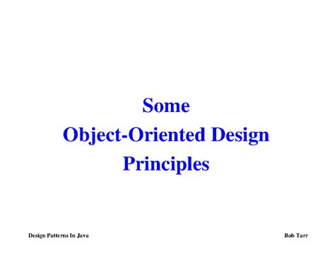 OO Principles - Design Patterns in Java Study Notes - Studocu