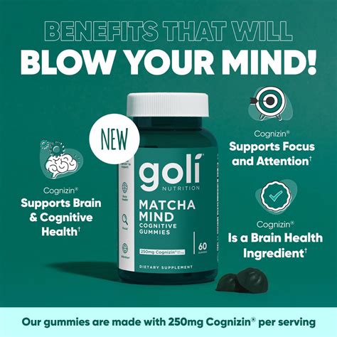 Goli® Matcha Mind Cognitive Gummies