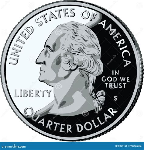 Isolated United States Quarter - Vector Illustrat Stock Vector ...