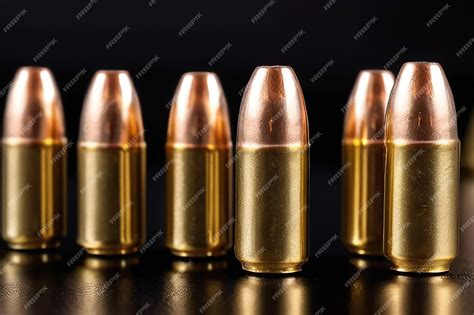 Premium Photo | 9mm 9x19 luger caliber live ammunition with golden ...