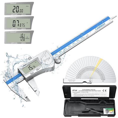 CAMWAY Digital Caliper 5.9 inches (150 mm) with 32 Thickness Gauges, 0. ...
