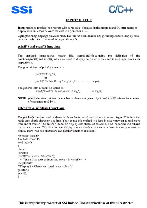 C Module 3 Input Ouput - C Language notes - This is proprietary content ...